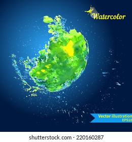 Watercolor design element for the realization of your best ideas.