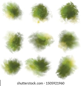 watercolor design element set collection 