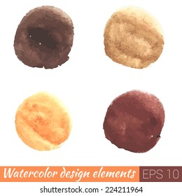 Watercolor design elements. Vector illustration
