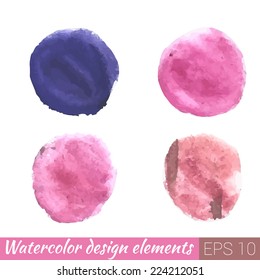 Watercolor design elements. Vector illustration