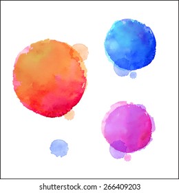 Watercolor design elements. Vector illustration