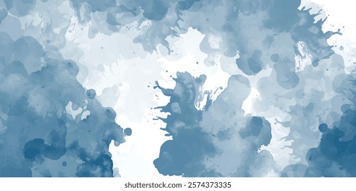 A watercolor design featuring various shades of blue, creating an abstract and artistic background. 