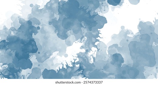 A watercolor design featuring various shades of blue, creating an abstract and artistic background. 