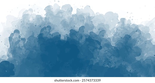 A watercolor design featuring various shades of blue, creating an abstract and artistic background. 