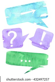 Watercolor dialog boxes templates for your text. Vector design elements