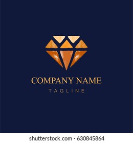 Watercolor diamond logo design