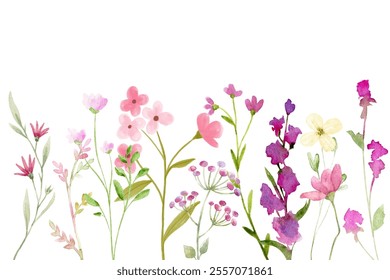 watercolor digital illustration for greeting card, poster, invitation and other printing design. Isolated on white.