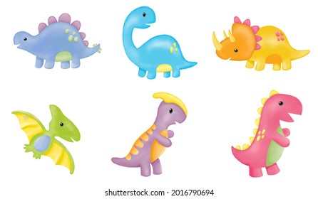 Watercolor Dinosaurs Clipart. cute dino, Digital painting