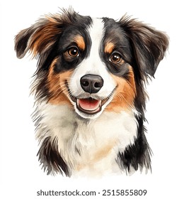 watercolor of dog clipart illustration isolated