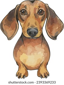 Watercolor dog pet animals portrait illustration handdrawn illustration isolated on white background
