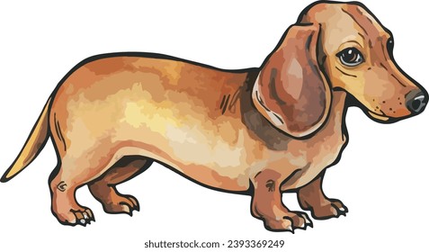 Watercolor dog pet animals portrait illustration handdrawn illustration isolated on white background
