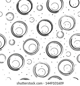 Watercolor doodle circles and dots vector seamless pattern. Great for background, wallpaper, wrapping paper, fabric pattern, decorative pattern and more similar projects.