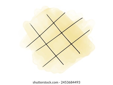 Elemento doodle de acuarela. Cuadrícula con cuadrados de colores, Ilustración vectorial.