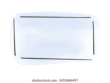 Marco de garabato de acuarela, Ilustración vectorial.