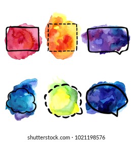 Watercolor doodle frames