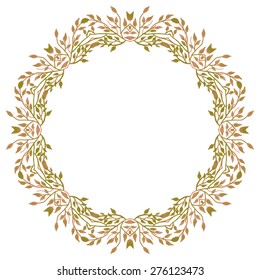 Watercolor doodle round ornament pattern