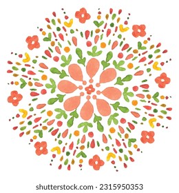 watercolor doodles mandala floral pattern yoga