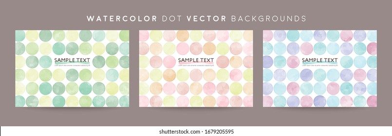 watercolor dot vector colorful background, green orange blue