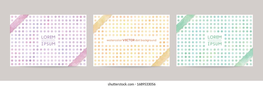 watercolor dot vector colorful background :purple, orange, green