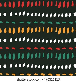Watercolor dots pattern. Colored stripes - stock vector