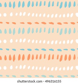 Watercolor dots pattern. Colored stripes - stock vector