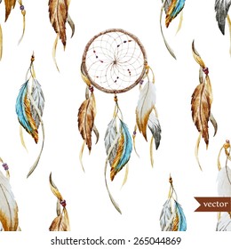 Watercolor, Dreamcatcher, Boho Chic, Ethnic, Pattern, Wallpaper, 