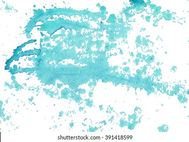 watercolor, drops,  blue splashes