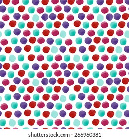 watercolor drops, seamless pattern. Polka dot