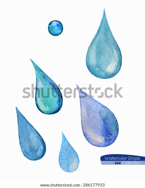 Watercolor Drops Set Vector Stock Vector (Royalty Free) 286577933