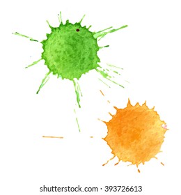 watercolor, drops, splashes on  paper