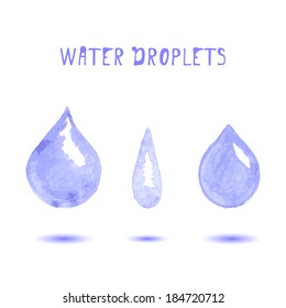 Watercolor drops. Vector illustration.
