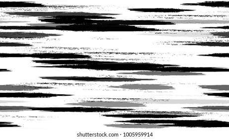 Watercolor Dry Brush Stripes in Grunge Style. Hand Drawn Fashion Seamless Pattern. Painted Watercolor Style Texture. Advertising, Cover Print Design Pattern.