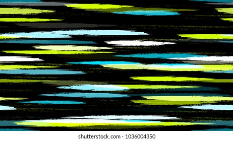 Watercolor Dry Brush Stripes in Grunge Style. Hand Painted Fashion Seamless Pattern. Painted Watercolor Style Texture. Cloth, Linen, Textile Print Design Background.