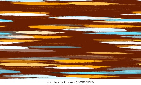 Watercolor Dry Brush Stripes in Grunge Style. Hand Painted Fashion Seamless Pattern. Dyed Stripes in Watercolor Style. Advertising, Cover Print Design Pattern.
