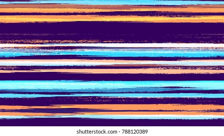 Watercolor Dry Brush Stripes in Grunge Style. Paintbrush Lines Seamless Pattern. Paint Watercolor Style Stripes. Packaging, Fabric Print Design Pattern.