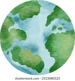 Watercolor Earth Day Element Illustration. Save the Earth. Globe. Earth Day. Ecology