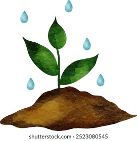Watercolor Earth Day Element Illustration. Save the Earth. Globe. Earth Day. Ecology