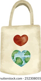 Watercolor Earth Day Element Illustration. Save the Earth. Globe. Earth Day. Ecology