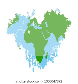 Watercolor of an earth planet. Vector illustration design