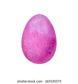 Watercolor Easter egg hand-drawn on white