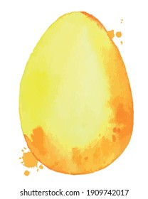 Huevo de Pascua acuarela sobre fondo blanco. Ilustración vectorial. Tarjeta de vacaciones de primavera. Perfecto para tarjeta de felicitación, invitación, postal, impresión.