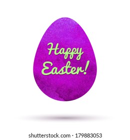 Watercolor Easter egg, vector illustration