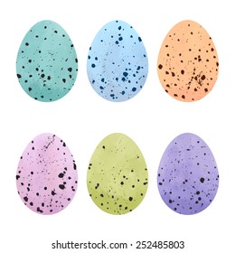 Watercolor Easter eggs set. Vector design elements.