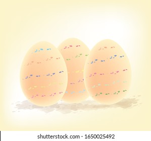 Watercolor Easter eggs, vector illustration.