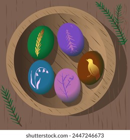 Watercolor easter eggs vector illustration collection. Vector illustration