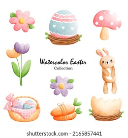 Watercolor Easter, Happy Easter. Happy Spring. Vector illustration