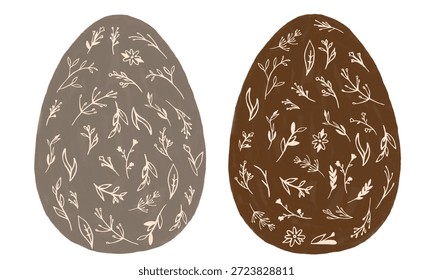Aquarelle Ostergrafik mit traditionellen Eiern in sanften Pastelltönen
