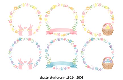 Watercolor Easter Mini Card Set - Vector Image