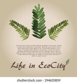 watercolor eco leaf 