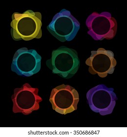 Watercolor effect colorful spots set.